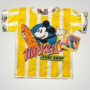 Vintage 90s Disney Mickey Mouse REVERSIBLE SURF SHIRT NOS